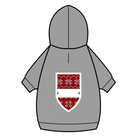 Holiday Red & White Knit Pet Hoodie — back_dtf view