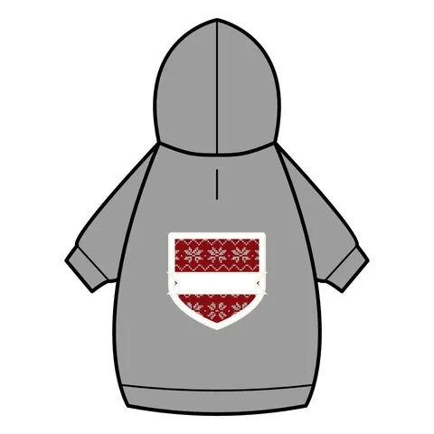 Holiday Red & White Knit Pet Hoodie — back_dtf view