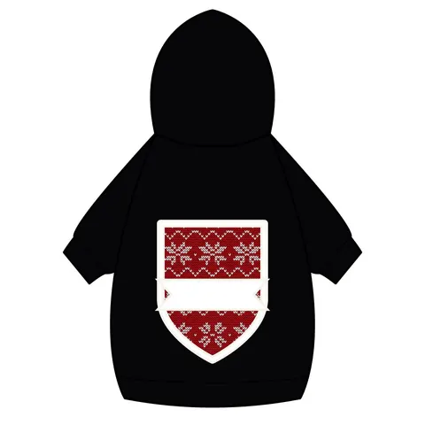 Holiday Red & White Knit Pet Hoodie — back_dtf view