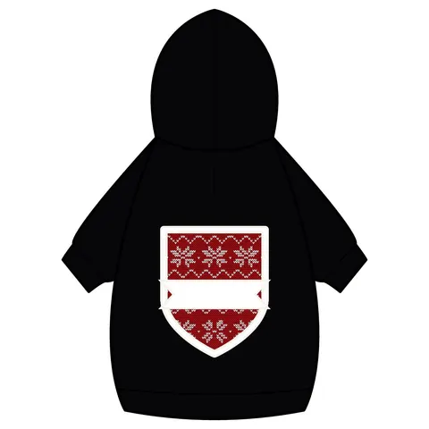 Holiday Red & White Knit Pet Hoodie — back_dtf view