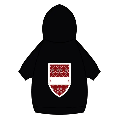 Holiday Red & White Knit Pet Hoodie — back_dtf view