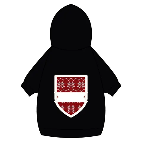 Holiday Red & White Knit Pet Hoodie — back_dtf view