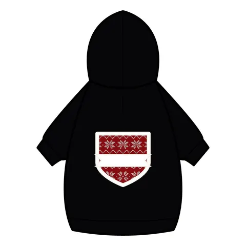 Holiday Red & White Knit Pet Hoodie — back_dtf view