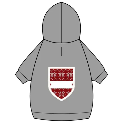Holiday Red & White Knit Pet Hoodie — back_dtf view