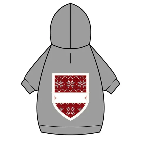 Holiday Red & White Knit Pet Hoodie — back_dtf view