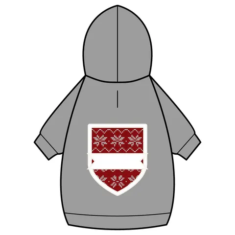 Holiday Red & White Knit Pet Hoodie — back_dtf view