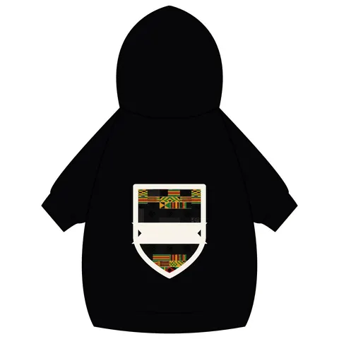 Holiday Kwanzaa Kente Border Pet Hoodie — back_dtf view