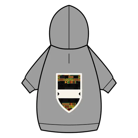 Holiday Kwanzaa Kente Border Pet Hoodie — back_dtf view