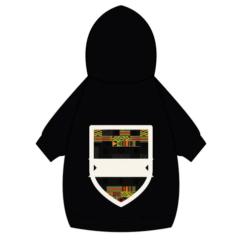 Holiday Kwanzaa Kente Border Pet Hoodie — back_dtf view