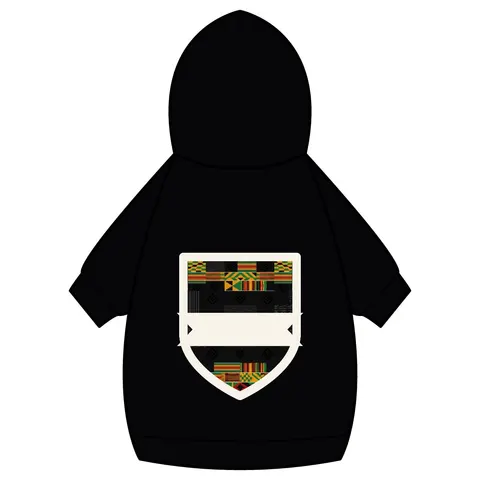 Holiday Kwanzaa Kente Border Pet Hoodie — back_dtf view