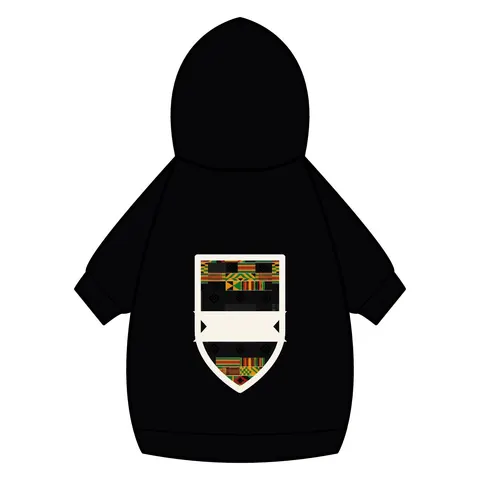 Holiday Kwanzaa Kente Border Pet Hoodie — back_dtf view
