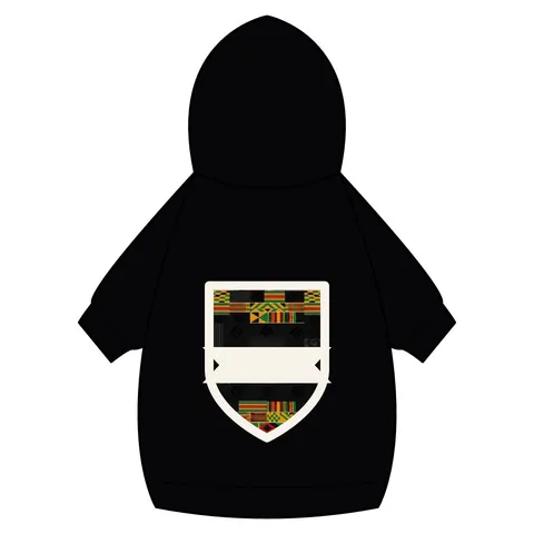 Holiday Kwanzaa Kente Border Pet Hoodie — back_dtf view