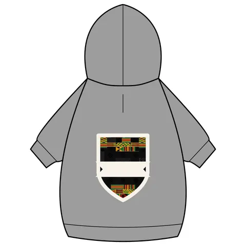 Holiday Kwanzaa Kente Border Pet Hoodie — back_dtf view