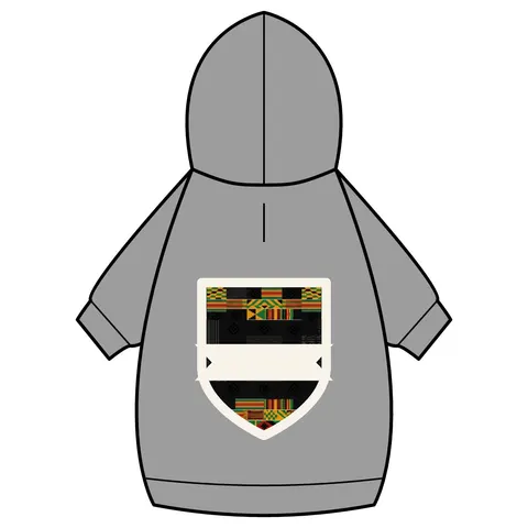 Holiday Kwanzaa Kente Border Pet Hoodie — back_dtf view