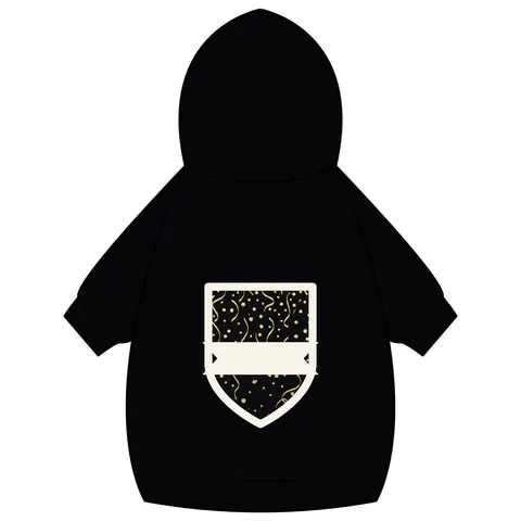 New Year Gold Confetti on Black Pet Hoodie — back_dtf view