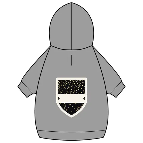 New Year Gold Confetti on Black Pet Hoodie — back_dtf view