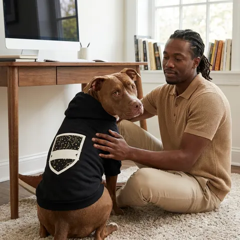 New Year Gold Confetti on Black Pet Hoodie