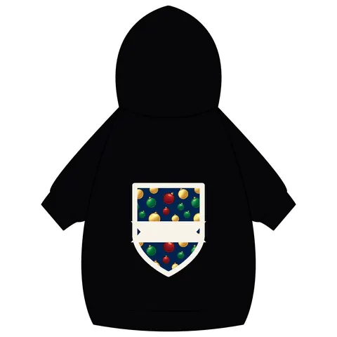 Holiday Glass Ornament Scatter Pet Hoodie — back_dtf view