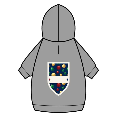Holiday Glass Ornament Scatter Pet Hoodie — back_dtf view