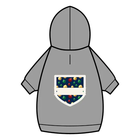 Holiday Glass Ornament Scatter Pet Hoodie — back_dtf view