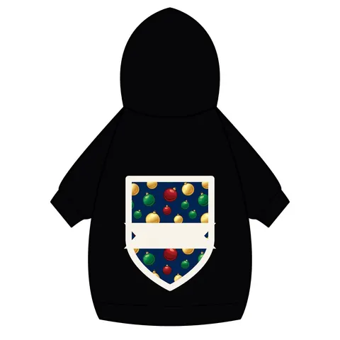 Holiday Glass Ornament Scatter Pet Hoodie — back_dtf view