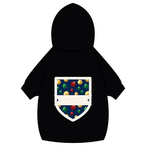 Holiday Glass Ornament Scatter Pet Hoodie — back_dtf view