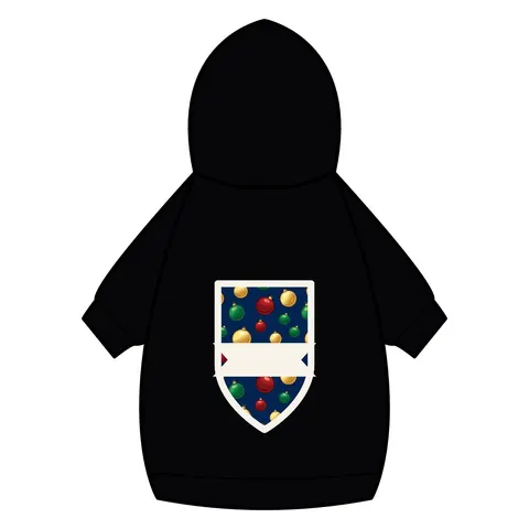 Holiday Glass Ornament Scatter Pet Hoodie — back_dtf view