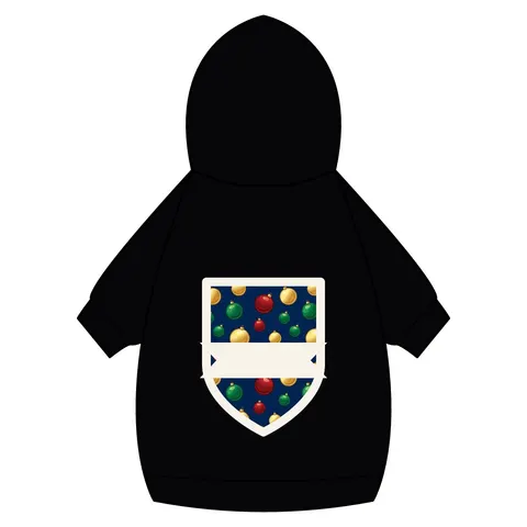 Holiday Glass Ornament Scatter Pet Hoodie — back_dtf view