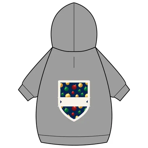 Holiday Glass Ornament Scatter Pet Hoodie — back_dtf view