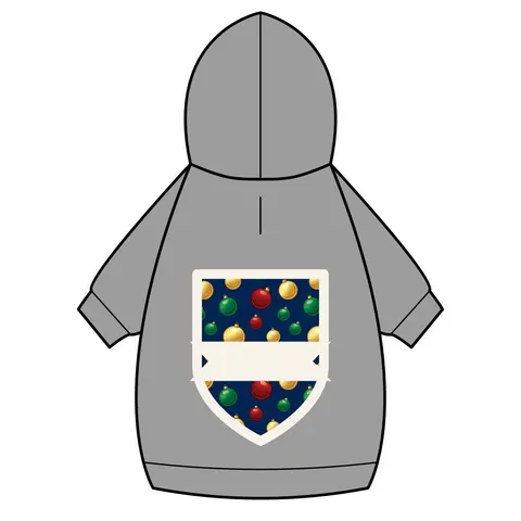 Holiday Glass Ornament Scatter Pet Hoodie — back_dtf view