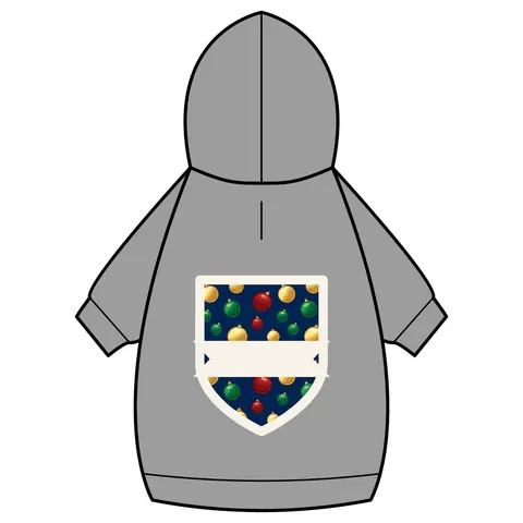 Holiday Glass Ornament Scatter Pet Hoodie — back_dtf view