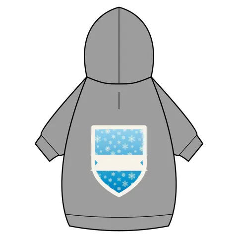 Holiday Snowflake All-Over Pet Hoodie — back_dtf view