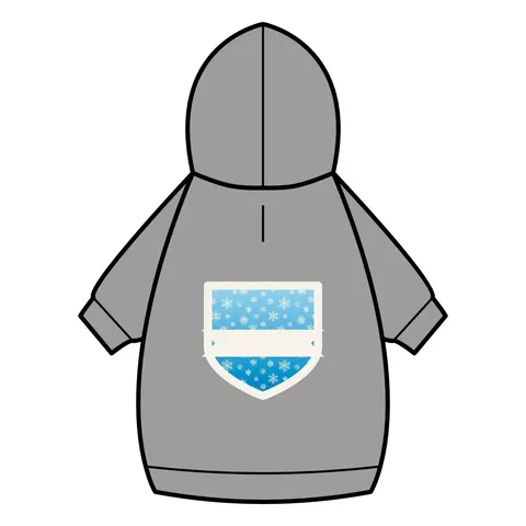 Holiday Snowflake All-Over Pet Hoodie — back_dtf view