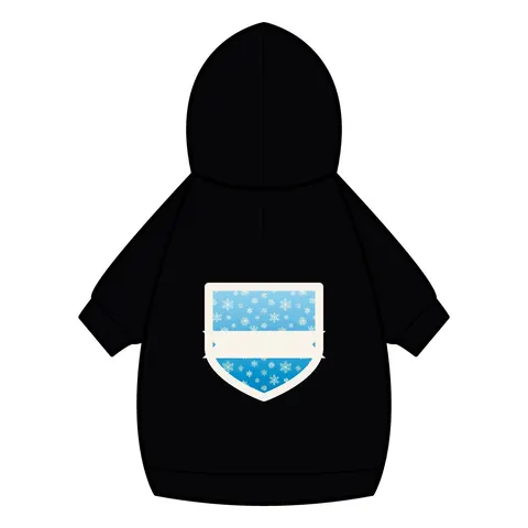 Holiday Snowflake All-Over Pet Hoodie — back_dtf view