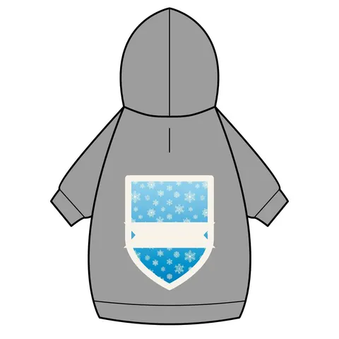 Holiday Snowflake All-Over Pet Hoodie — back_dtf view