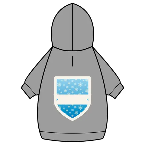 Holiday Snowflake All-Over Pet Hoodie — back_dtf view