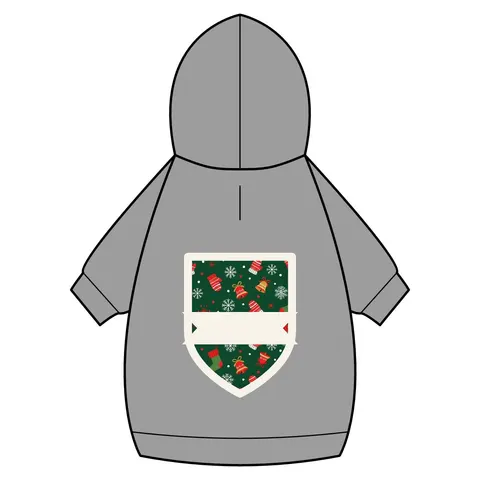 Holiday Ugly Sweater Icons Pet Hoodie — back_dtf view