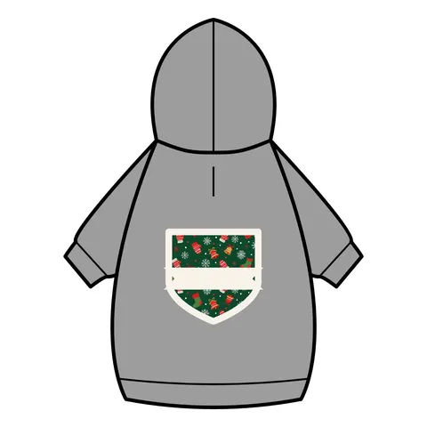 Holiday Ugly Sweater Icons Pet Hoodie — back_dtf view