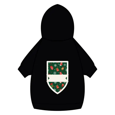 Holiday Ugly Sweater Icons Pet Hoodie — back_dtf view