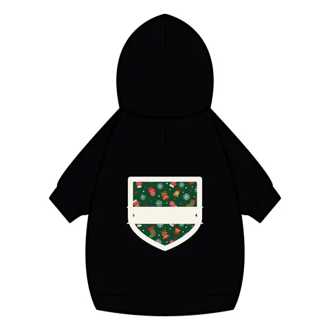 Holiday Ugly Sweater Icons Pet Hoodie — back_dtf view