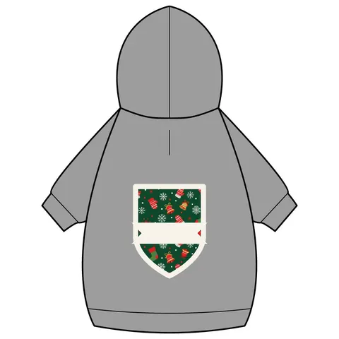 Holiday Ugly Sweater Icons Pet Hoodie — back_dtf view