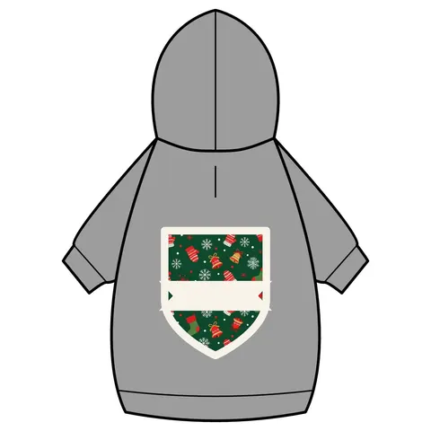 Holiday Ugly Sweater Icons Pet Hoodie — back_dtf view