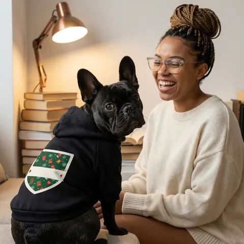 Holiday Ugly Sweater Icons Pet Hoodie