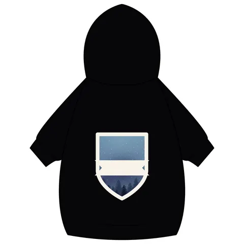 Winter Pine Tree Silhouettes Pet Hoodie — back_dtf view
