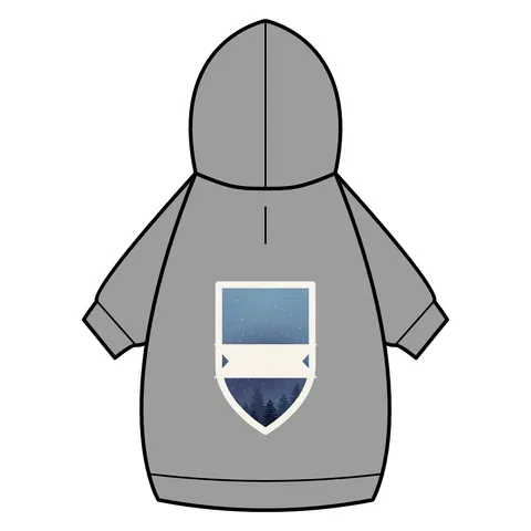 Winter Pine Tree Silhouettes Pet Hoodie — back_dtf view