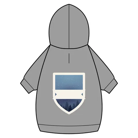 Winter Pine Tree Silhouettes Pet Hoodie — back_dtf view