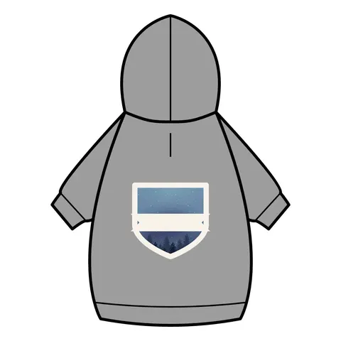 Winter Pine Tree Silhouettes Pet Hoodie — back_dtf view