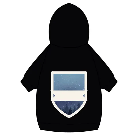 Winter Pine Tree Silhouettes Pet Hoodie — back_dtf view