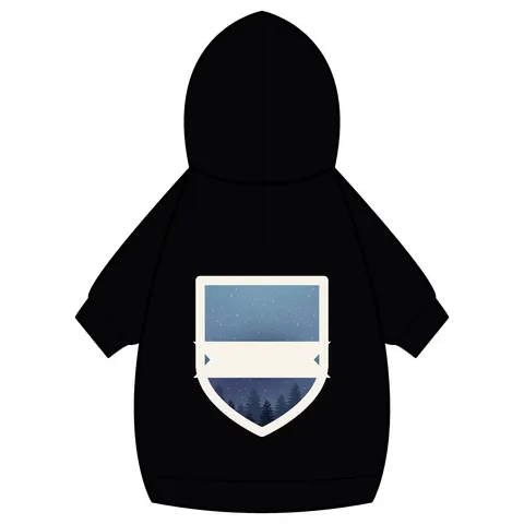 Winter Pine Tree Silhouettes Pet Hoodie — back_dtf view
