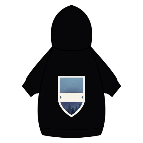 Winter Pine Tree Silhouettes Pet Hoodie — back_dtf view